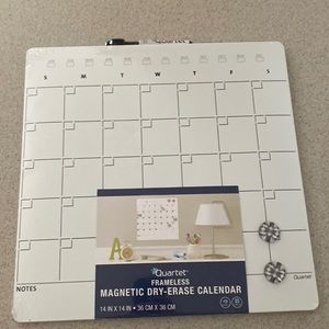 NWT Quartet frameless magnetic dry erase calendar